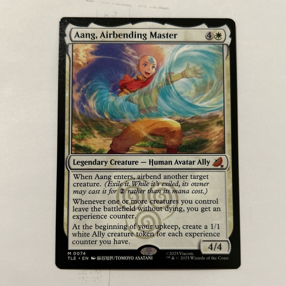 Aang Airbending Master Mythic Rare Avatar. Like New-Never Played!